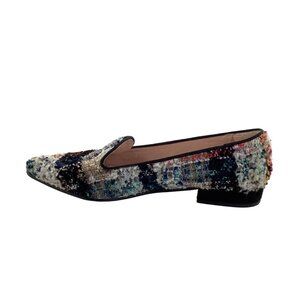 Bisue Ballerina Anthropologie Tweed Loafer Size 6.5 Multi‎ Color